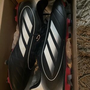 Adidas Black and White Men's Athletic Cleats
